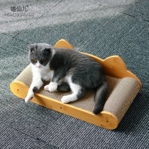 喵仙儿实木瓦楞纸床猫抓板U型床猫玩具可OEM/ODM代工