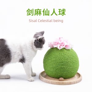 仙人掌猫抓球磨爪器磨牙耐磨麻绳猫抓球OEM/ODM定制代加工