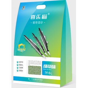 喜乐猫天然植物猫砂绿茶味6L