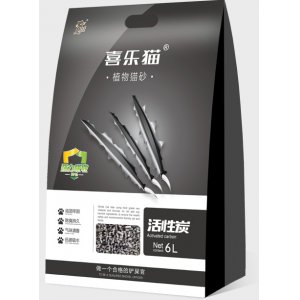 喜乐猫天然植物猫砂活性炭6L