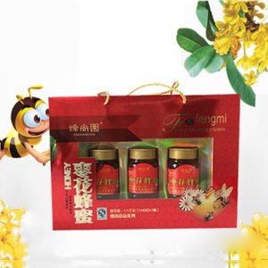 蜂尚园枣花蜂蜜500克3瓶礼品盒
