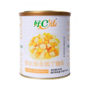 好C冠糖水混合桃丁罐头