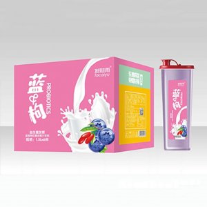 发财雨益生菌发酵蓝莓枸杞复合果汁饮料1.5Lx6杯