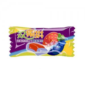 酷奇智蓝莓泡泡糖草莓果冻双果拼