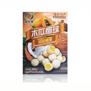椰世界木瓜椰球凝胶糖果200g