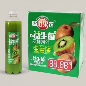 畅心果农猕猴桃味益生菌发酵果汁1.5L