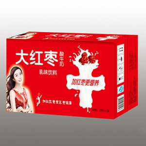 浒源美女大红枣酸牛奶箱装