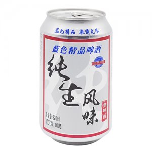 蓝发蓝色精品啤酒纯生风味320ml