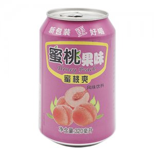 蓝发蜜桃果味蜜桃爽饮料320ml