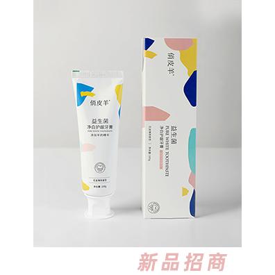 俏皮羊益生菌净白护龈牙膏