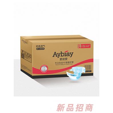 爱彼爱舒柔透气婴儿纸尿裤箱装L