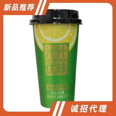 汁汁优味金桔柠檬果汁茶饮料438ml