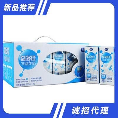 银桥益多佳双倍益生元纯牛奶250mlx12盒