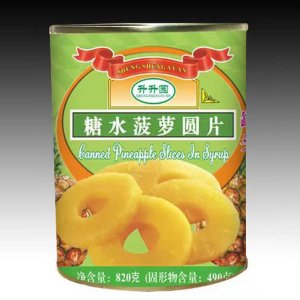 升升园糖水菠萝圆片490g