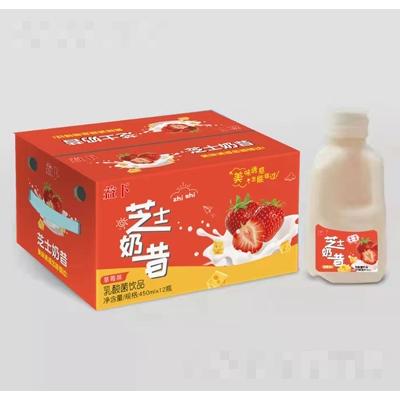 益卜芝士奶昔乳酸菌饮品草莓味450ml×12瓶