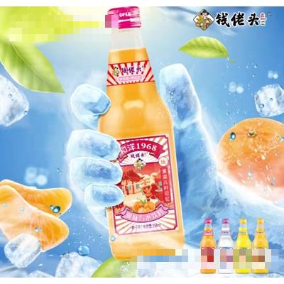 钱佬头果味汽水饮料橙子味358ml瓶装