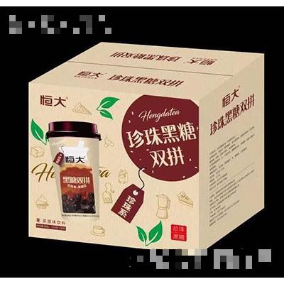 恒大珍珠黑糖双拼奶茶固体饮料箱装