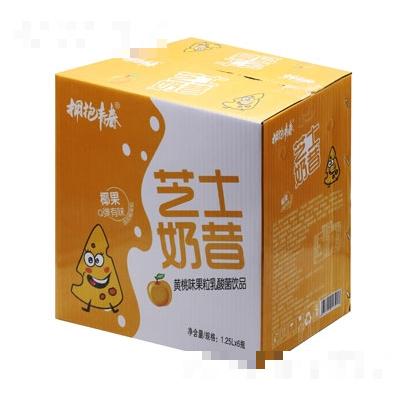 拥抱青春芝士奶昔黄桃味果粒乳酸菌饮品1.25LX6