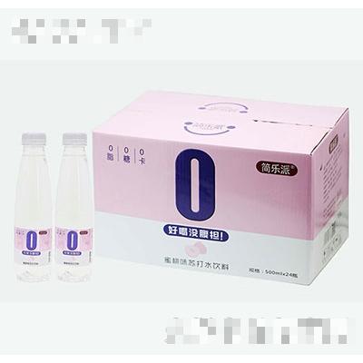 简乐派蜜桃味苏打水饮料500ml×24瓶