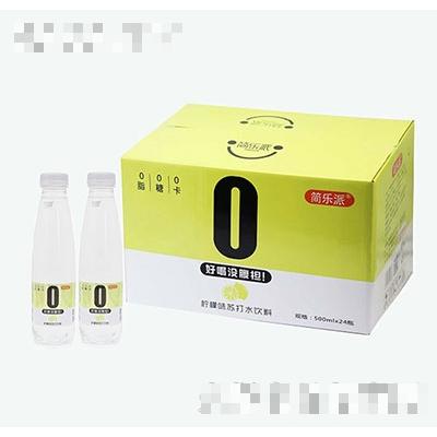 简乐派柠檬味苏打水饮料500ml×24瓶