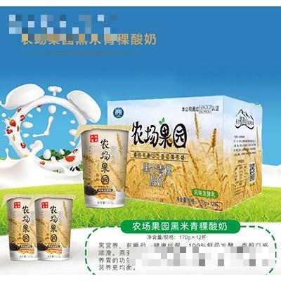 祁牧农场果园黑米青稞酸奶170g×12杯