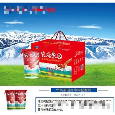 祁牧农场果园红枣枸杞酸奶170g×12杯
