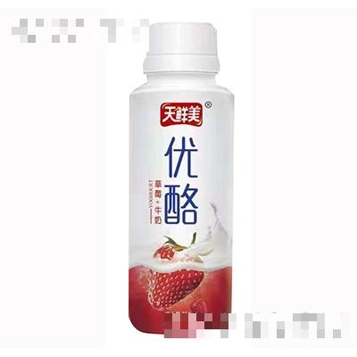天鲜美优酪草莓+牛奶饮品350ml