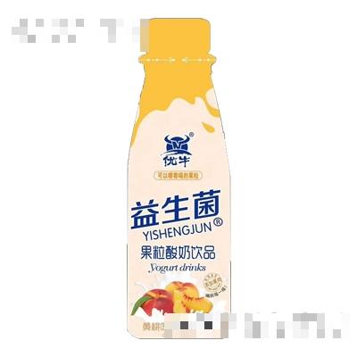 优牛益生菌黄桃味果粒酸奶310ml
