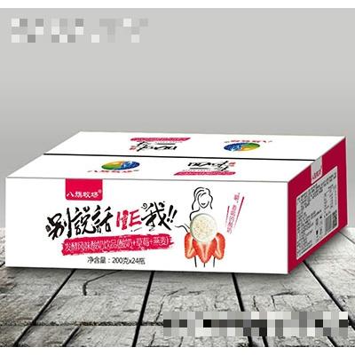 八旗牧场发酵风味酸奶200gx24瓶酸奶+草莓+燕麦