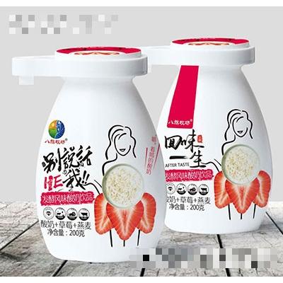 八旗牧场发酵风味酸奶200g酸奶+草莓+燕麦