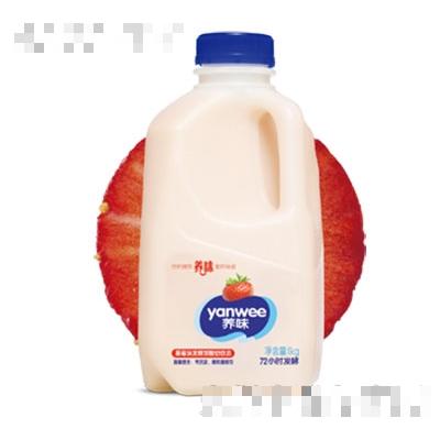 喜盈门养味发酵型酸奶桶装草莓味1kg