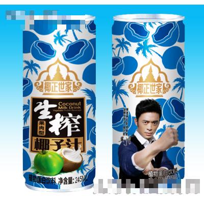 椰正世家生榨椰子汁果肉型245ml罐