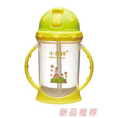 小孩国道达尔双色花朵滑盖水杯黄色240ML