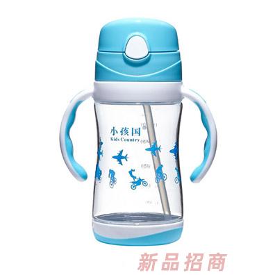 小孩国tritan双色两用水壶蓝色手柄350ML