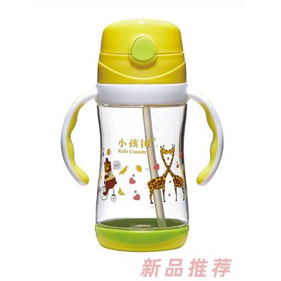 小孩国tritan双色两用水壶黄色手柄350ML