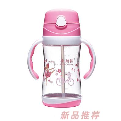 小孩国tritan双色两用水壶粉色手柄350ML