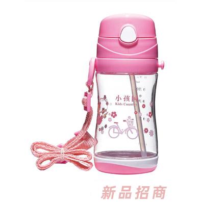 小孩国tritan双色两用水壶粉色350ML