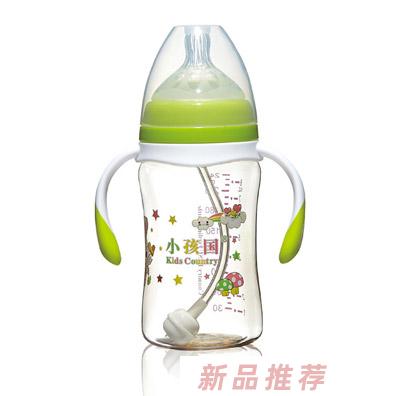 小孩国宽口直身自动PPSU安全奶瓶绿色240ML