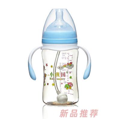 小孩国宽口直身自动PPSU安全奶瓶蓝色240ML