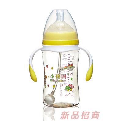 小孩国宽口直身自动PPSU安全奶瓶黄色240ML