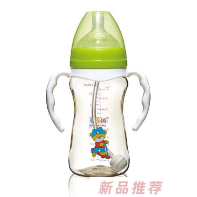 小孩国宽口修身自动PPSU奶瓶绿色280ML