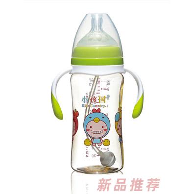 小孩国宽口时尚自动PPSU安全奶瓶绿色300ML