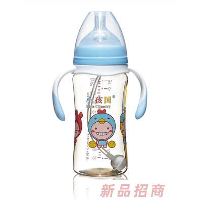 小孩国宽口时尚自动PPSU安全奶瓶蓝色300ML