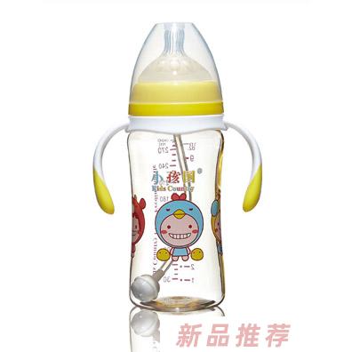 小孩国宽口时尚自动PPSU安全奶瓶黄色300ML