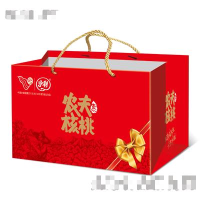 农夫核桃红色横版手提袋