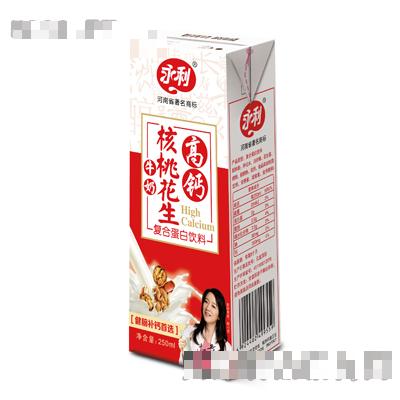 新高钙核桃花生牛奶盒装250ml