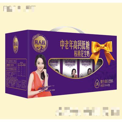 凡人谷-中老年高钙低糖核桃花生奶开窗礼盒250mlx12盒