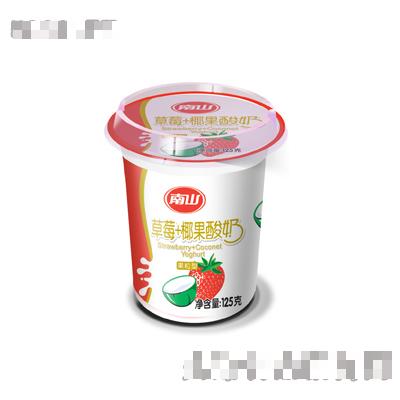 草莓椰果果粒酸奶