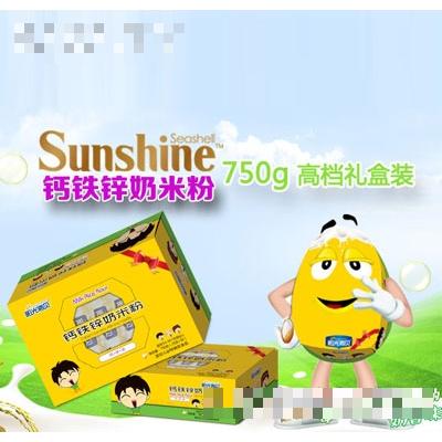阳光海贝钙铁锌奶米粉750g