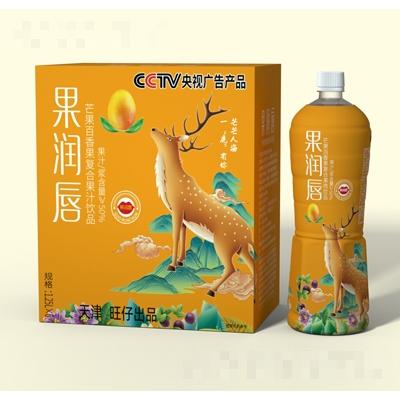 果润唇芒果百香果复合果汁饮品1.25LX6瓶